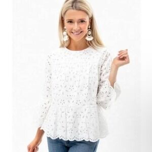 Vineyard Vines White Eyelet Blouse